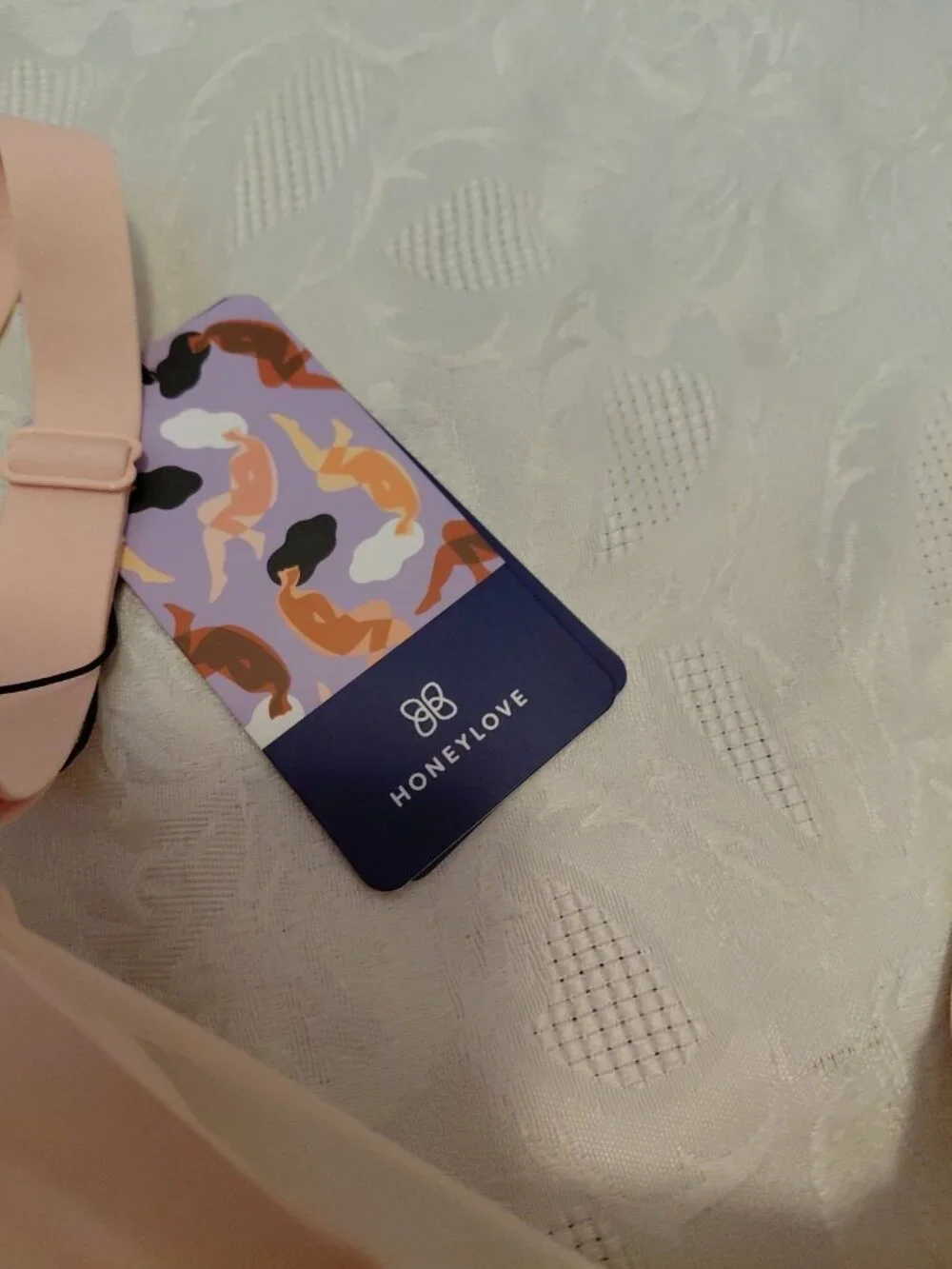 HONEYLOVE Crossed-Over Bra Wireless 44 DD DDD Blush NWT